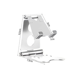 Podstawka / stojak / statyw / uchwyt biurkowy metalowy na telefon / tablet srebrna