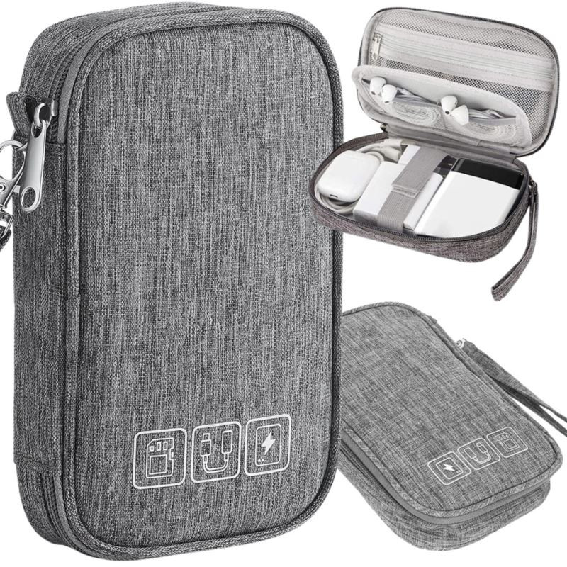 Organizer na kable saszetka podróżna etui torba do akcesoriów elektronicznych 19x13cm