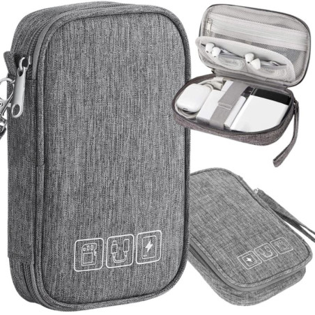 Organizer na kable saszetka podróżna etui torba do akcesoriów elektronicznych 19x13cm