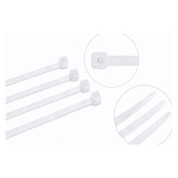 Opaski zaciskowe trytytki 2.5x100mm 100 szt białe