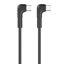 Kabel PD Power Delivery USB-C - USB-C przewód 1m kątowy 90 stopni 60W czarny