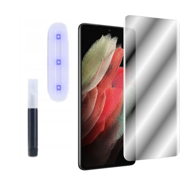 9H SZKŁO hartowane na telefon Samsung Galaxy S21 Ultra 5G UV + lampa