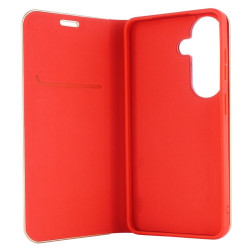 Etui Flip Vennus na telefon Samsung Galaxy S24 5G S921 czerwone
