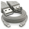 Przedłużacz kabla USB 2.0 przewód 5m męski-żeński - szary kabel przedłużający USB