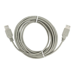Przedłużacz kabla USB 2.0 przewód 5m męski-żeński - szary kabel przedłużający USB