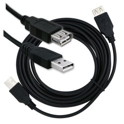Przedłużacz kabla USB-A 2.0 5m czarna - wtyk/gniazdo A męski/żeński