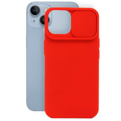 Etui SILICONE LENS na telefon Apple iPhone 13 A2482 / 14 A2882 czerwone