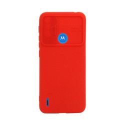 Etui SILICONE LENS na telefon motorola moto e7 / e7i power czerwone
