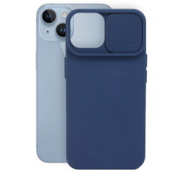 Etui SILICONE LENS na telefon Apple iPhone 13 A2482 / 14 A2882 granatowe