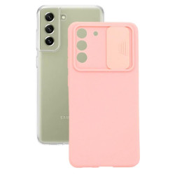 Etui SILICONE LENS na telefon Samsung Galaxy S21 FE G990 różowe