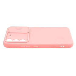 Etui SILICONE LENS na telefon Samsung Galaxy S22 S901 różowe