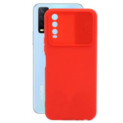 Etui SILICONE LENS na telefon Vivo Y11s Y20s Y12s Y20i Y30 czerwone