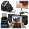 Adapter kątowy USB-C OTG z gniazdami USB-A i USB-C wtyk męski