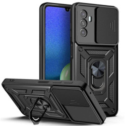 Etui Pancerne CAMSHIELD Ring na telefon Huawei Nova Y70 MGA-LX9 czarne