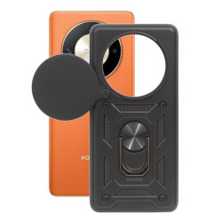 Etui Pancerne CAMSHIELD Ring na telefon Honor Magic 6 Lite 5G ALI-NX3 / X50 5G ALI-AN00 / X9b 5G ALI-NX1 czarne