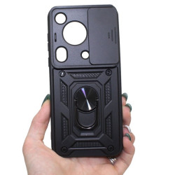 Etui Pancerne CAMSHIELD Ring na telefon Huawei Pura 70 Ultra HBP-LX9 czarne