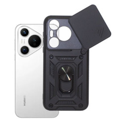 Etui Pancerne CAMSHIELD Ring na telefon Huawei Pura 70 ADY-LX9 czarne