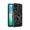 Etui Pancerne CAMSHIELD Ring na telefon Honor X7b CLK-LX1 / X7b 5G CLK-NX2 / 90 Smart CLK-NX1 czarne