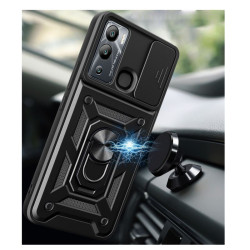 Etui Pancerne CAMSHIELD Ring na telefon Infinix Hot 12i X665 X665B czarne