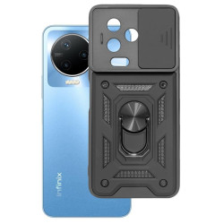 Etui Pancerne CAMSHIELD Ring na telefon Infinix Note 12 Pro 4G X676B G99 / 12 2023 X676C czarne