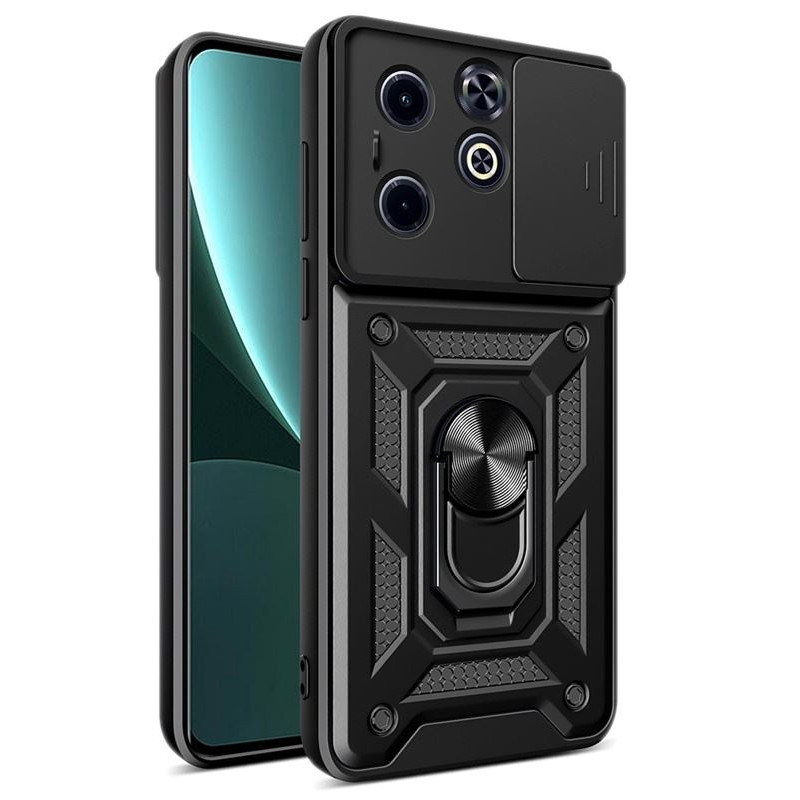 Etui pancerne CamShield Ring na telefon Infinix Hot 40i / Smart 8 czarne