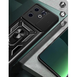 Etui pancerne CamShield Ring na telefon Infinix Hot 40i / Smart 8 czarne