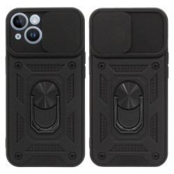 Etui Pancerne CAMSHIELD Ring na telefon Apple iPhone 14 A2882 / 13 A2482 czarne