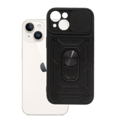 Etui Pancerne CAMSHIELD Ring na telefon Apple iPhone 15 czarne