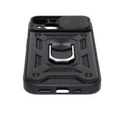 Etui pancerne CamShield Ring na telefon Apple iPhone 15 czarne