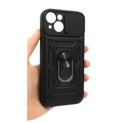 Etui pancerne CamShield Ring na telefon Apple iPhone 15 czarne