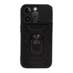 Etui Pancerne CAMSHIELD Ring na telefon Apple iPhone 15 Pro A3102 czarne