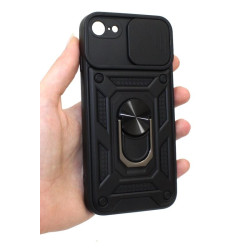 Etui Pancerne CAMSHIELD Ring na telefon Apple iPhone 7 / 8 / SE2 / SE3 czarne