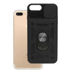 Etui Pancerne CAMSHIELD Ring na telefon Apple iPhone 7+ A1661 / 8+ A1864 czarne