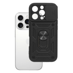 Etui Pancerne CAMSHIELD Ring na telefon Apple iPhone 16 Pro Max A3296 czarne