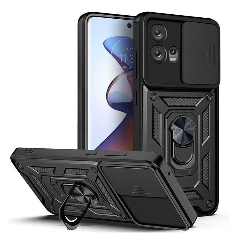 Etui pancerne CamShield Ring na telefon motorola edge 30 fusion 5G / moto s30 pro 5G czarne