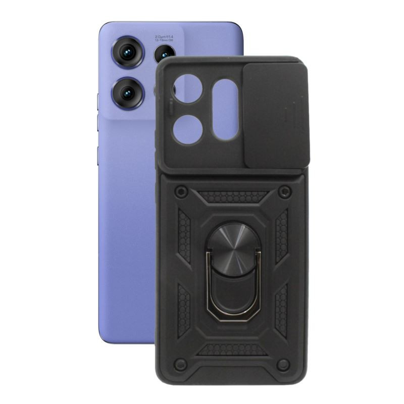 Etui Pancerne CAMSHIELD Ring na telefon motorola edge 50 pro 5G XT2403 czarne