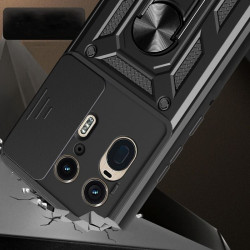 Etui pancerne CamShield Ring na telefon motorola edge 50 ultra 5G czarne