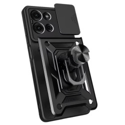 Etui Pancerne CAMSHIELD Ring na telefon motorola moto g75 5G XT2437 czarne