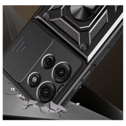 Etui Pancerne CAMSHIELD Ring na telefon motorola moto g75 5G XT2437 czarne