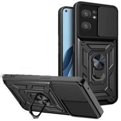 Etui Pancerne CAMSHIELD Ring na telefon OPPO A17 CPH2477 czarne