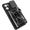Etui Pancerne CAMSHIELD Ring na telefon OPPO A17 CPH2477 czarne