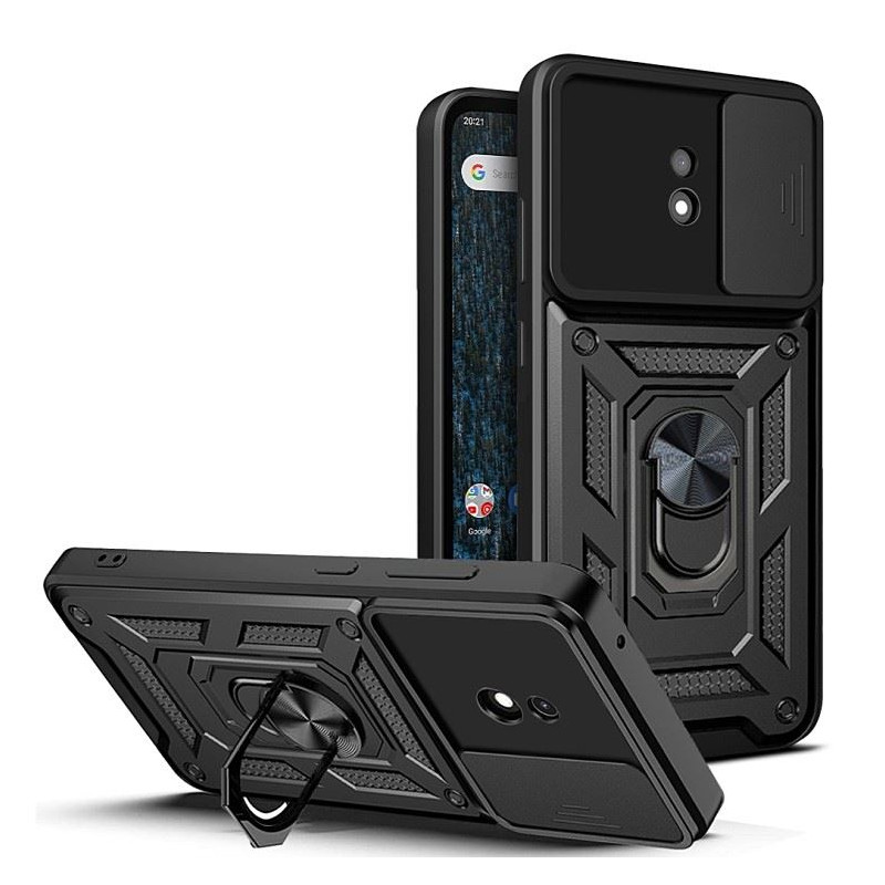 Etui Pancerne CAMSHIELD Ring na telefon Nokia C10 TA-1342 / C20 TA-1352 czarne