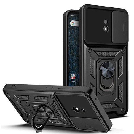 Etui Pancerne CAMSHIELD Ring na telefon Nokia C10 TA-1342 / C20 TA-1352 czarne