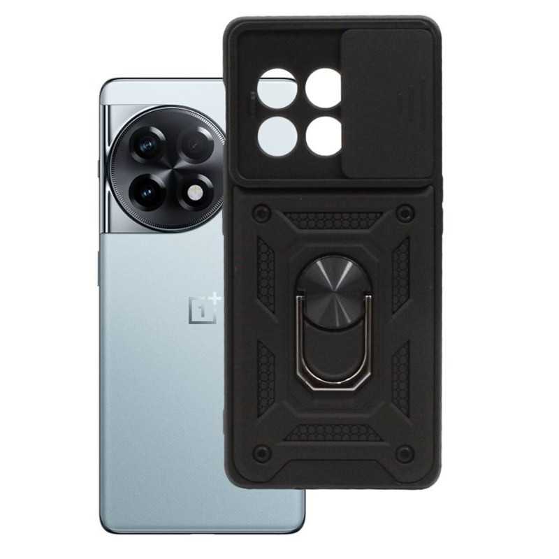 Etui Pancerne CAMSHIELD Ring na telefon OnePlus Ace 2 PHK110 / 11R 5G CPH2487 czarne