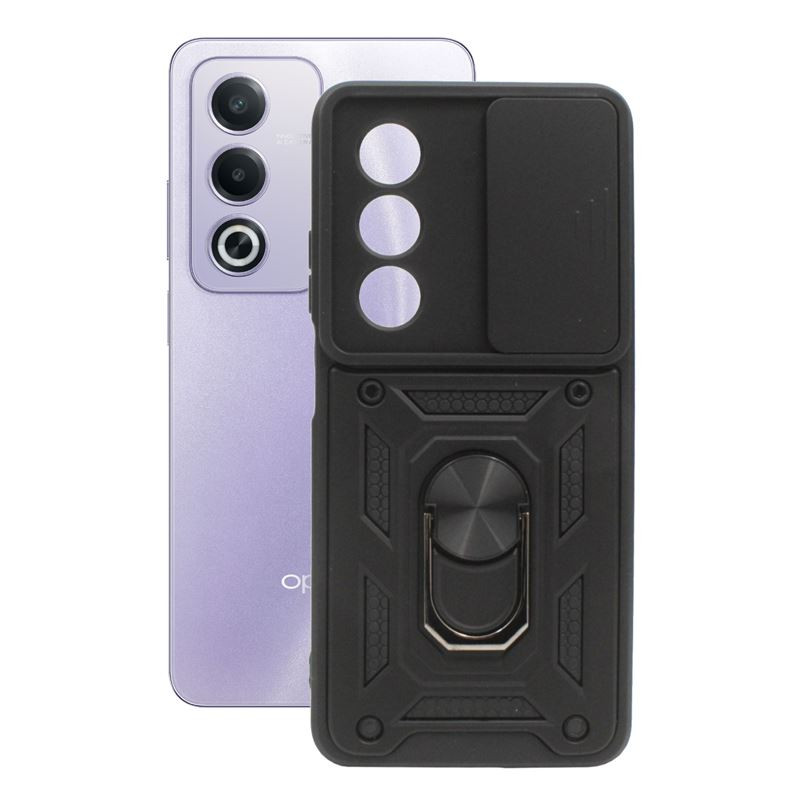 Etui pancerne CamShield Ring na telefon OPPO A80 5G czarne