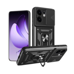 Etui Pancerne CAMSHIELD Ring na telefon OPPO Reno 13 F 5G CPH2699 / Reno 13 F 4G CPH2701 / Reno 13 FS 5G CPH2699 czarne