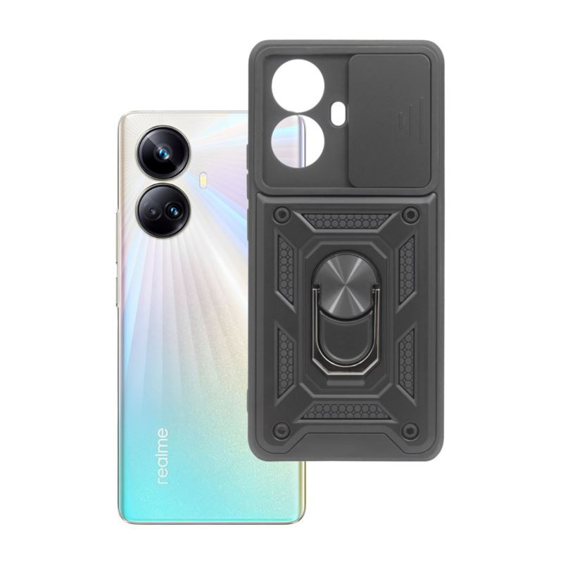 Etui pancerne CamShield Ring na telefon Realme 10 Pro 5G / 10 Pro+ 5G czarne