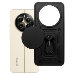 Etui Pancerne CAMSHIELD Ring na telefon Realme 12 4G RMX3871 12+ 12 Plus 5G RMX3867 13 4G 13 5G RMX3951 Narzo 70 5G czarne