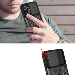 Etui Pancerne CAMSHIELD Ring na telefon Realme C31 RMX3501 czarne