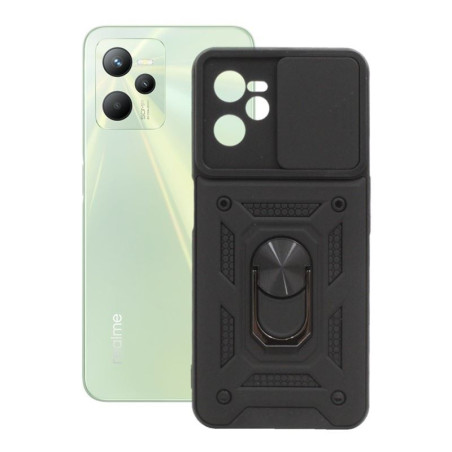 Etui Pancerne CAMSHIELD Ring na telefon Realme C35 / Narzo 50A Prime czarne